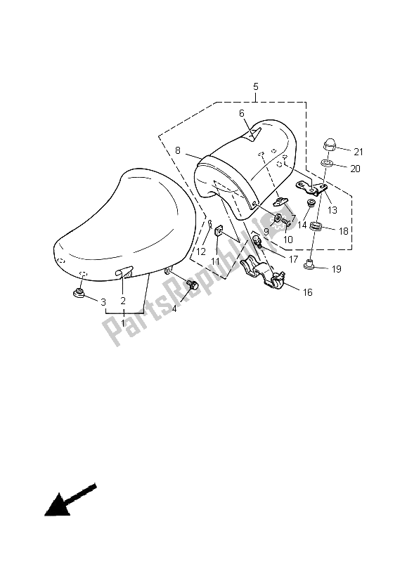 Toutes les pièces pour le Siège du Yamaha XV 250 Virago 1996