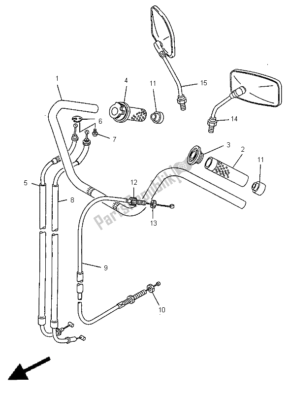 Alle onderdelen voor de Stuurhendel En Kabel van de Yamaha XV 535 Virago 1998