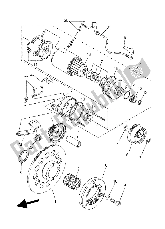 Tutte le parti per il Frizione Di Avviamento del Yamaha XT 660R 2010