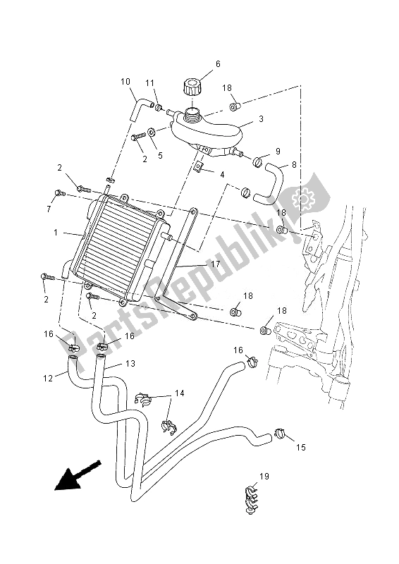 All parts for the Radiator & Hose of the Yamaha NS 50N 2013