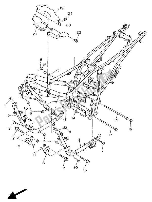 Tutte le parti per il Telaio del Yamaha FZ 750 Genesis 1991