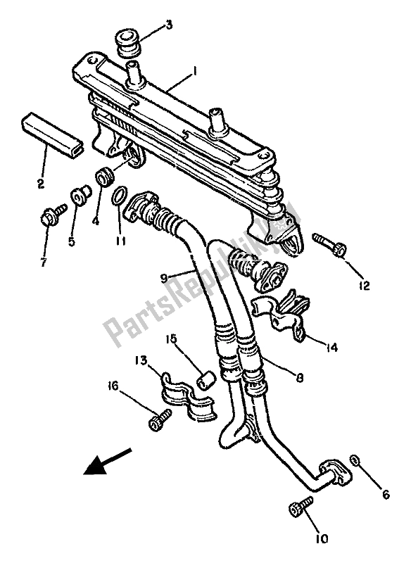 Toutes les pièces pour le Refroidisseur D'huile du Yamaha FJ 1100 1985