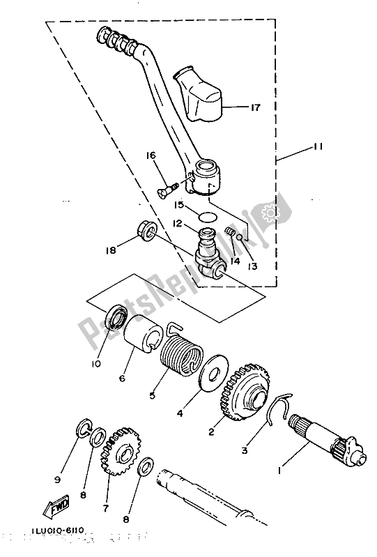 Toutes les pièces pour le Entrée du Yamaha YZ 250 1987