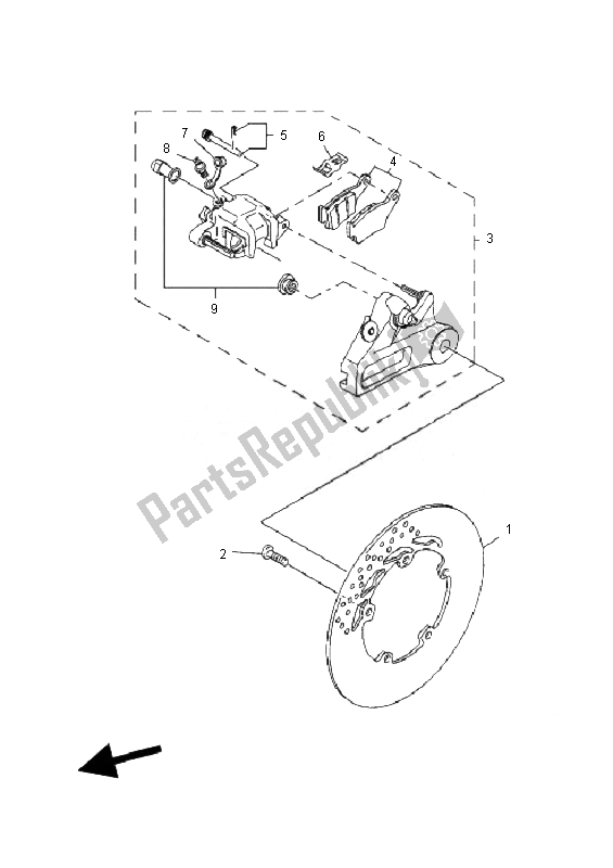 Todas las partes para Pinza De Freno Trasero de Yamaha MT 03 25 KW 660 2007