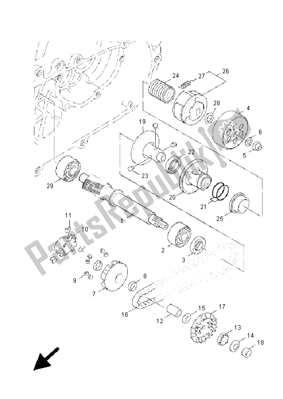 Tutte le parti per il Frizione del Yamaha XC 125 Cygnus X 2006