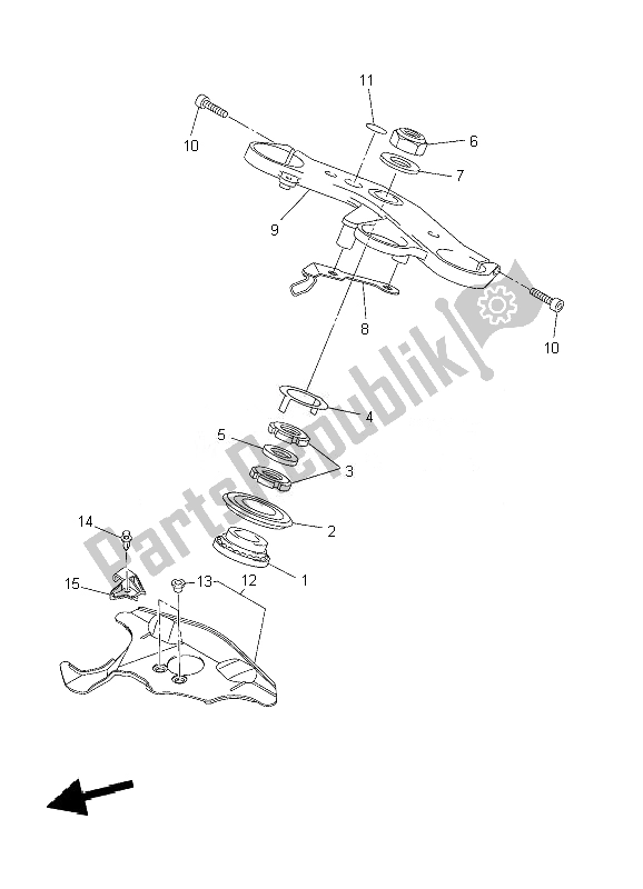 All parts for the Steering of the Yamaha YZF R6 600 2010