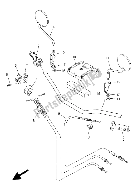 Tutte le parti per il Maniglia E Cavo Dello Sterzo del Yamaha WR 450F 2014