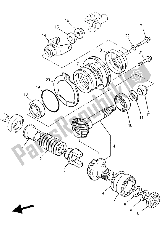 All parts for the Middle Drive Gear of the Yamaha V MAX 12 1200 1997