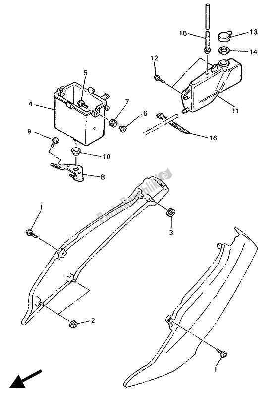 Toutes les pièces pour le Couvercle Latéral du Yamaha FZR 1000 1994