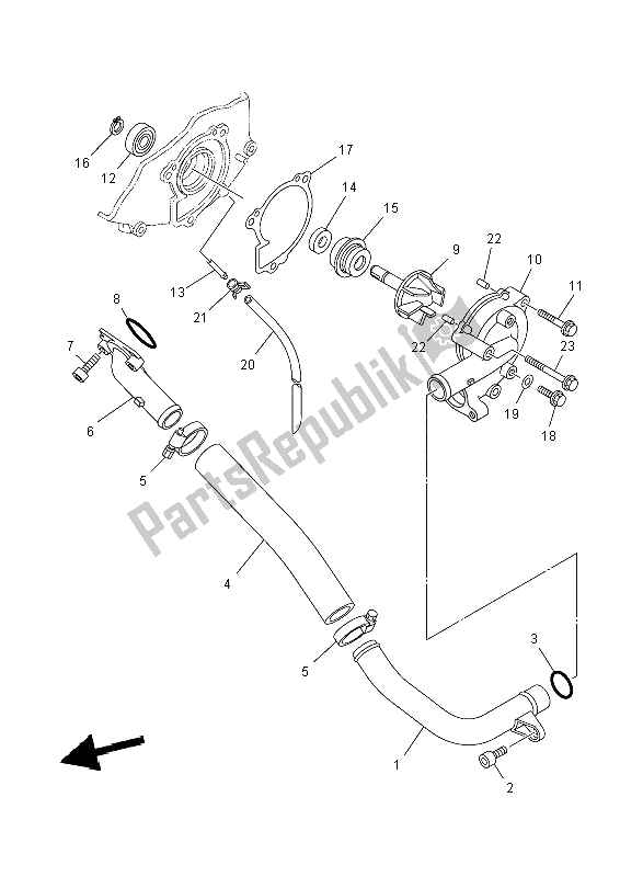 Tutte le parti per il Pompa Dell'acqua del Yamaha YFM 550 Fwad 2014