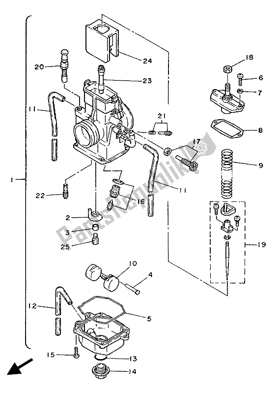 Tutte le parti per il Carburatore del Yamaha YZ 125 1987