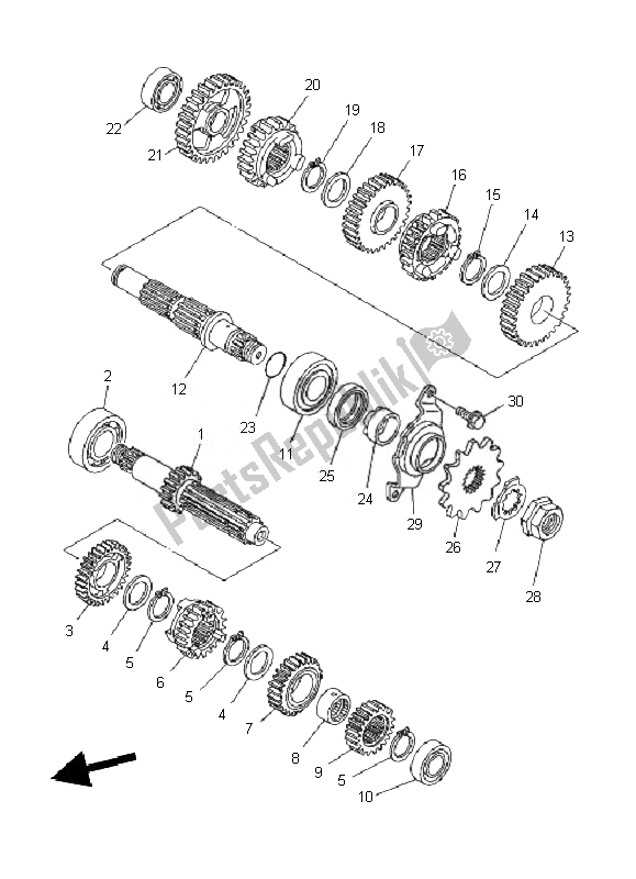 Toutes les pièces pour le Transmission du Yamaha WR 250F 2010