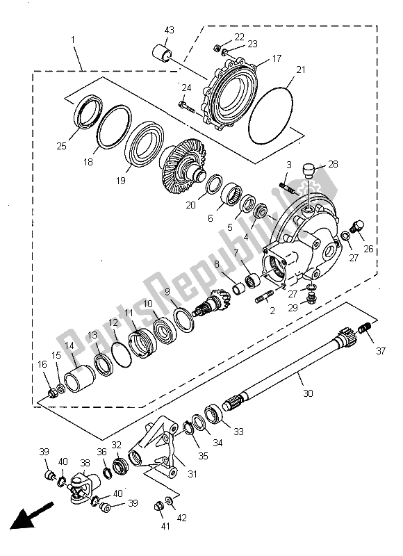 Todas las partes para Eje De Accionamiento de Yamaha XVS 1100 Dragstar 1999