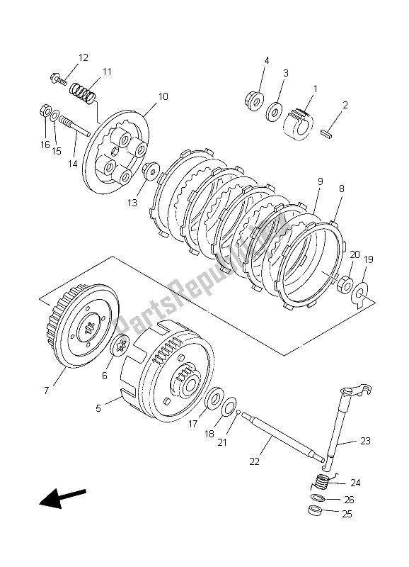 All parts for the Clutch of the Yamaha TT R 125E SW LW 2006