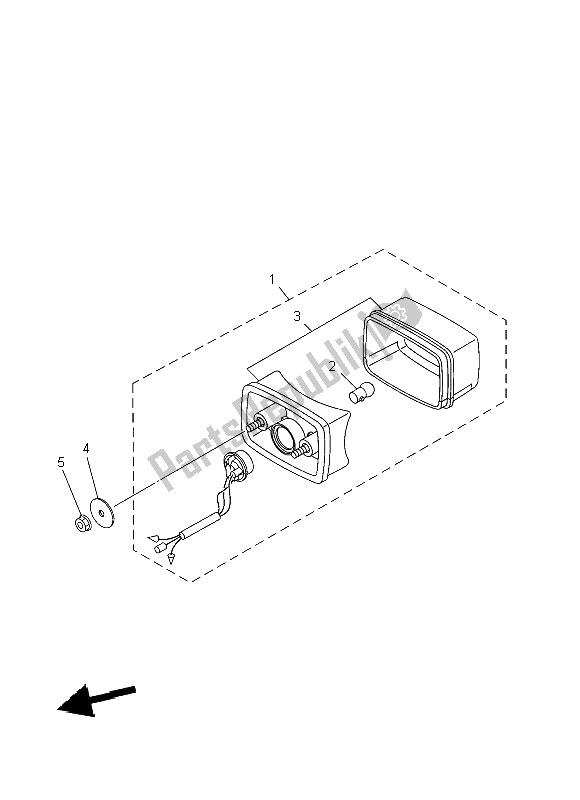 All parts for the Taillight of the Yamaha YFM 450 FWA Grizzly 4X4 2014