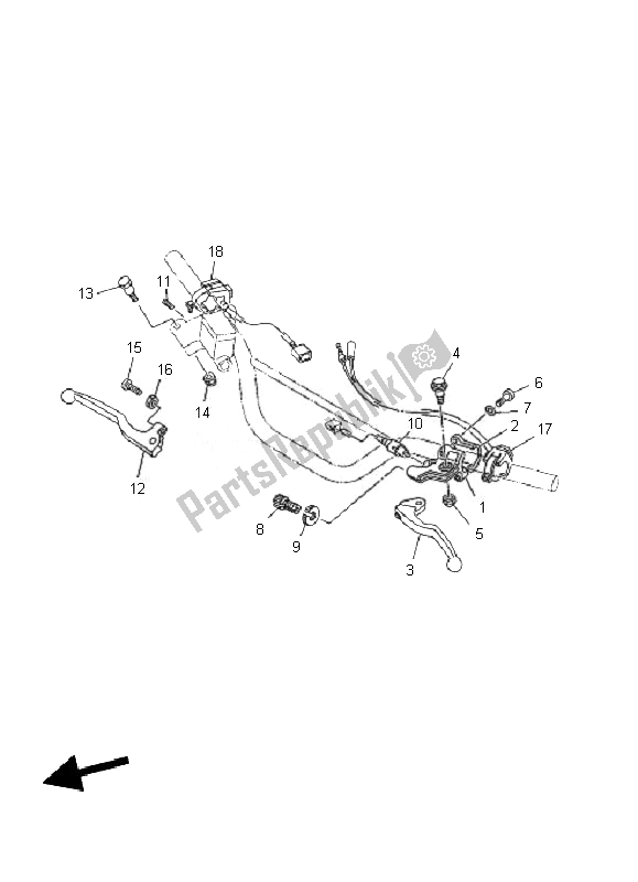 Toutes les pièces pour le Interrupteur Et Levier 2 du Yamaha TT R 125E SW LW 2010