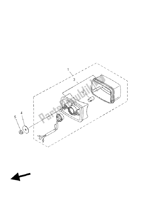 All parts for the Taillight of the Yamaha YFM 350 Grizzly 2X4 2011