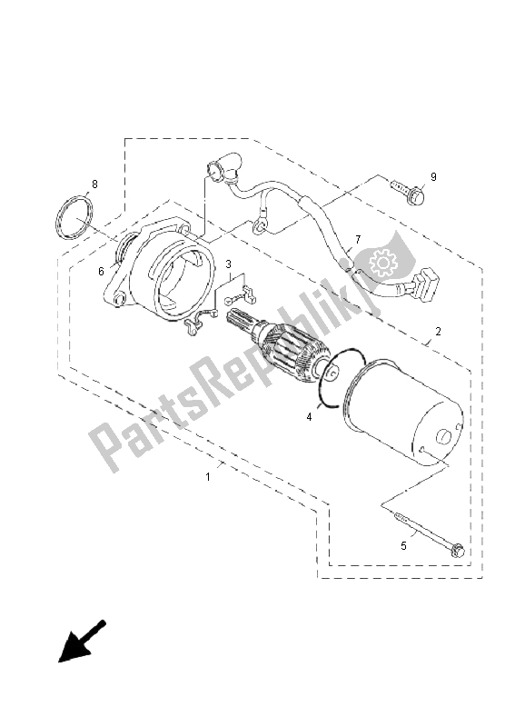 All parts for the Starting Motor of the Yamaha XF 50 4T Giggle 2009