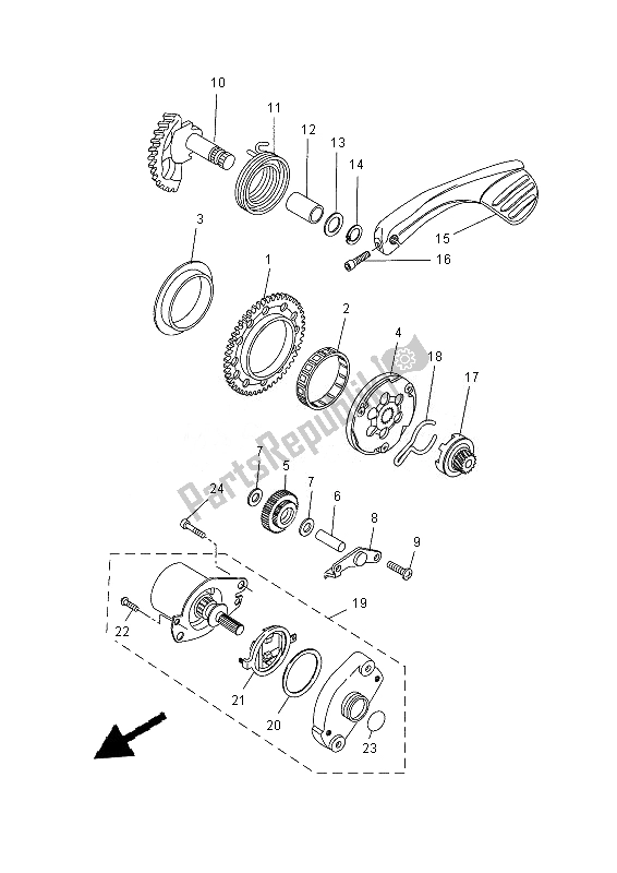 All parts for the Starter of the Yamaha NS 50 2013