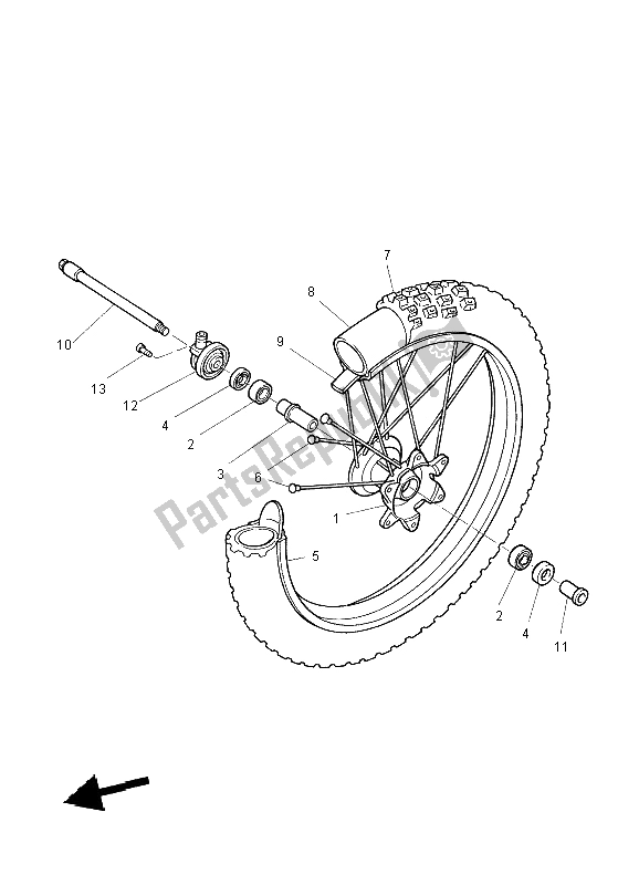 Toutes les pièces pour le Roue Avant du Yamaha TT 600 RE 2004