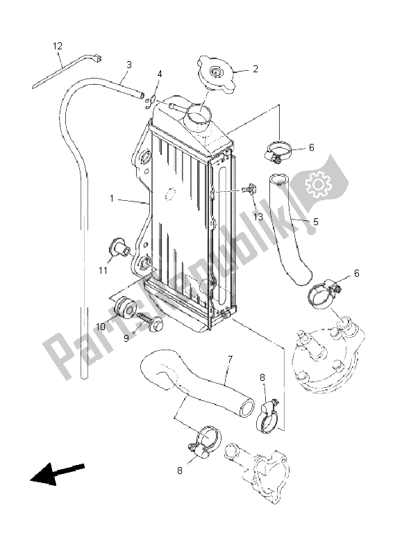 Tutte le parti per il Tubo Del Radiatore del Yamaha YZ 85 SW LW 2011