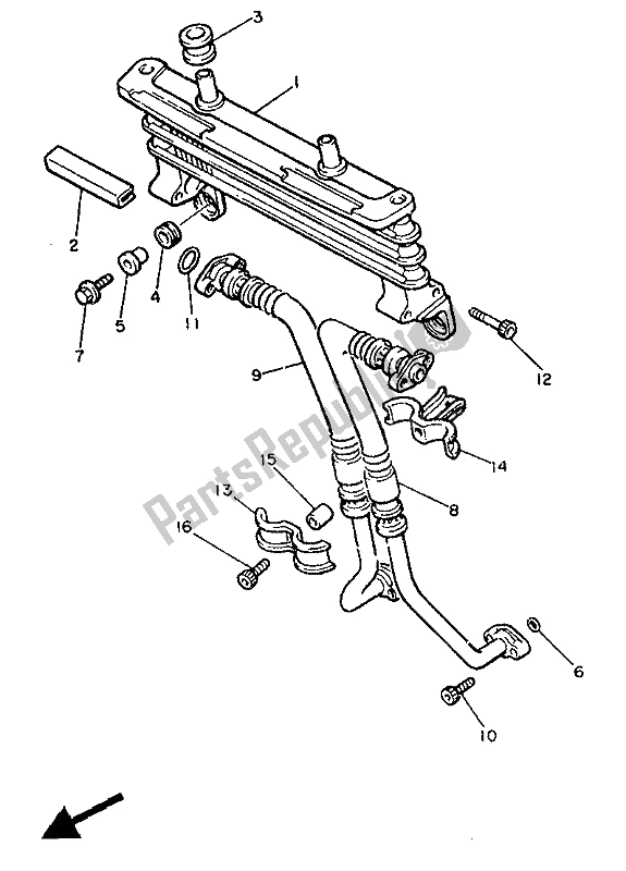 Toutes les pièces pour le Refroidisseur D'huile du Yamaha FJ 1200 1988