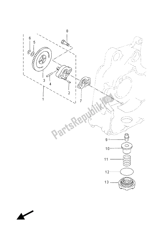 All parts for the Oil Pump of the Yamaha YP 250 RA X MAX 2012