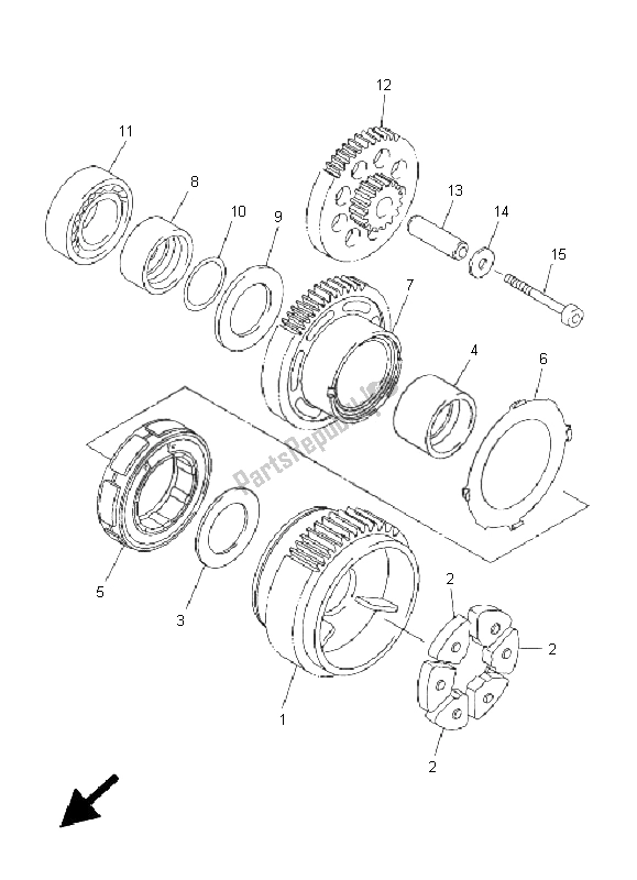 All parts for the Starter of the Yamaha FZ1 NA Fazer 1000 2011