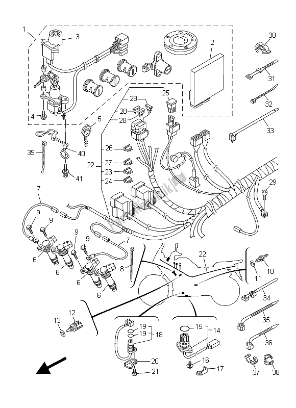 All parts for the Electrical 1 of the Yamaha XT 1200 ZE 2015