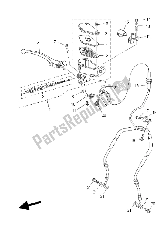 Tutte le parti per il Pompa Freno Anteriore del Yamaha MT 01 1670 2009