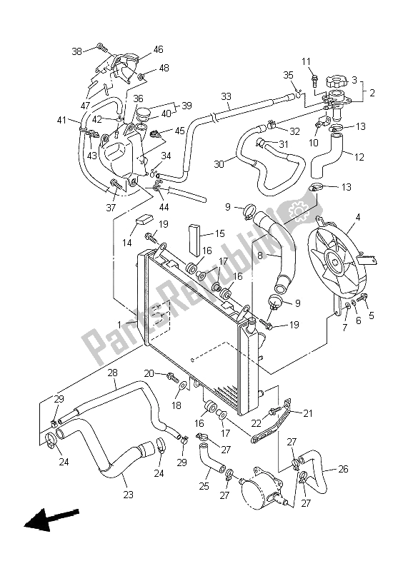 Alle onderdelen voor de Radiator Slang van de Yamaha FJR 1300 2002