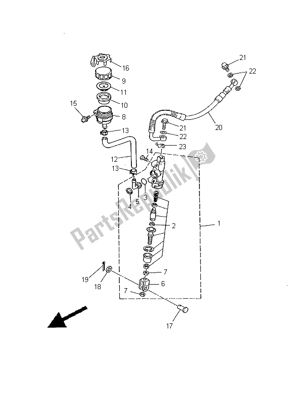 Todas las partes para Cilindro Maestro Trasero de Yamaha TDR 125 2000