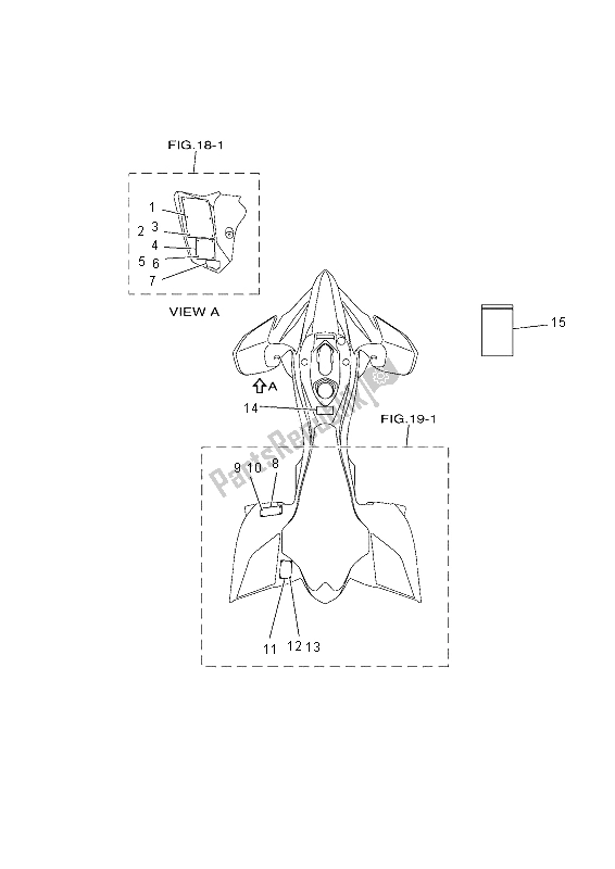 Tutte le parti per il Emblema Ed Etichetta del Yamaha YFZ 450R 2014
