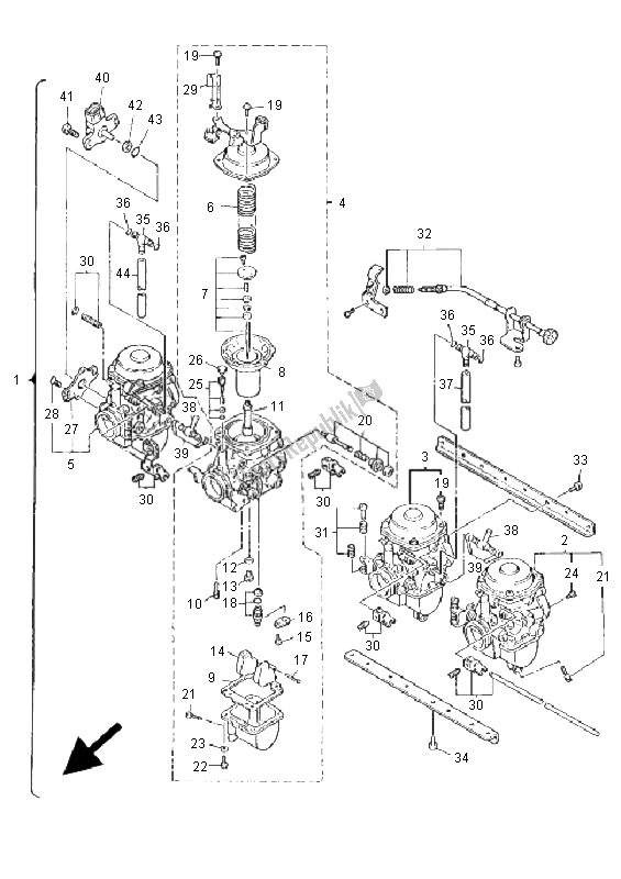 Toutes les pièces pour le Carburateur du Yamaha XJR 1300 SP 2001