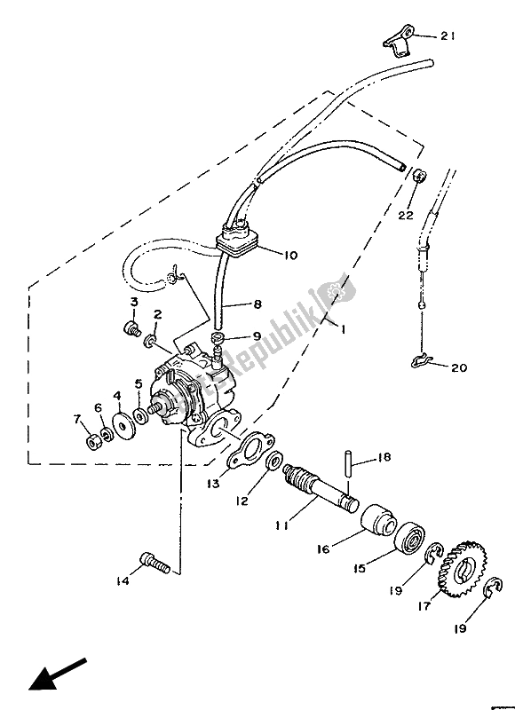 Toutes les pièces pour le La Pompe à Huile du Yamaha TZR 125 1990