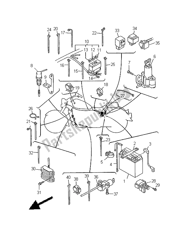 Toutes les pièces pour le électrique 1 du Yamaha XVZ 1300A Royalstar 2000