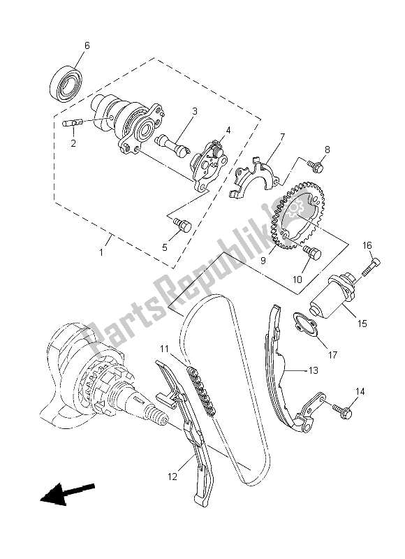 All parts for the Camshaft & Chain of the Yamaha YFM 700 FWA Grizzly 4X4 2014