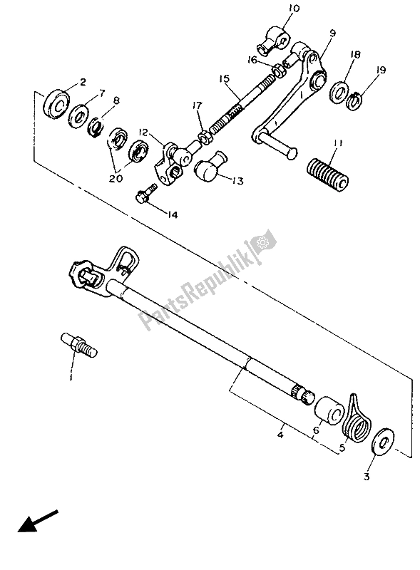 Todas las partes para Eje De Cambio de Yamaha FJ 1200 1987