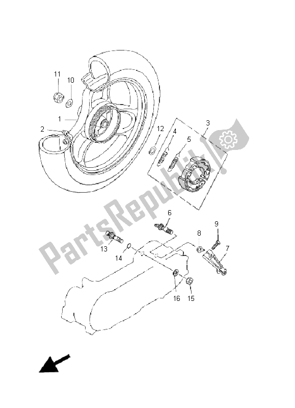 Todas las partes para Rueda Trasera de Yamaha CS 50 RR LC JOG 2008