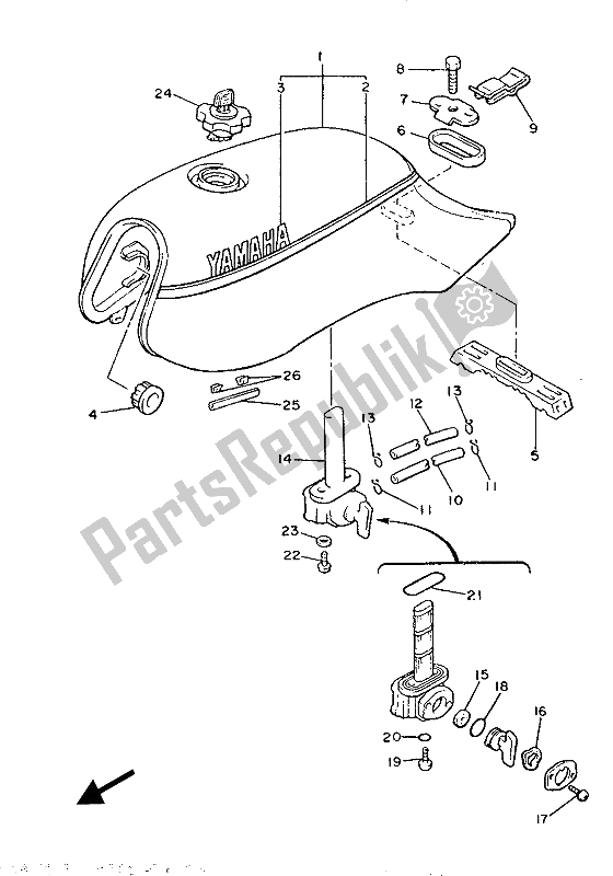 Toutes les pièces pour le Réservoir D'essence du Yamaha XJ 900F 1987