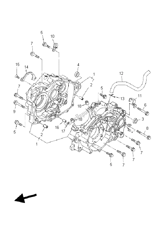 Toutes les pièces pour le Carter du Yamaha YFM 660R 2004