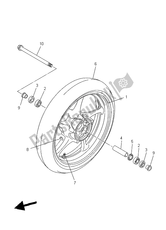 Wszystkie części do Przednie Ko? O Yamaha XJ6S Diversion 600 2009