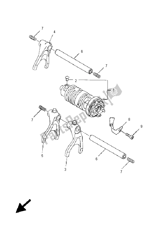 All parts for the Shift Cam & Fork of the Yamaha FZ6 N 600 2005