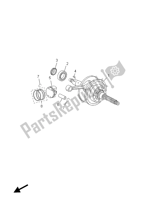 All parts for the Crankshaft & Piston of the Yamaha YP 125R 2015
