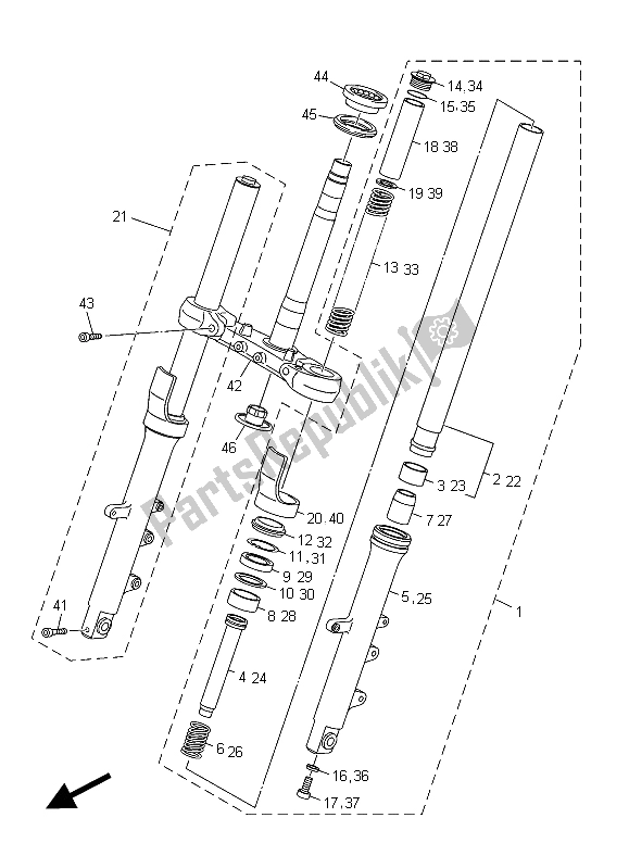 Tutte le parti per il Forcella Anteriore del Yamaha XJ6N 600 2015