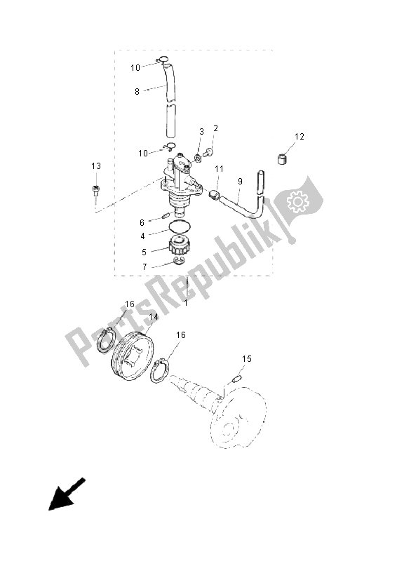 All parts for the Oil Pump of the Yamaha CW 50 RS NB BWS 2006