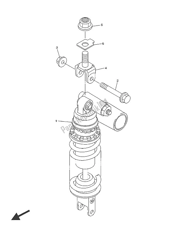 All parts for the Rear Suspension of the Yamaha YZF R6 600 2016