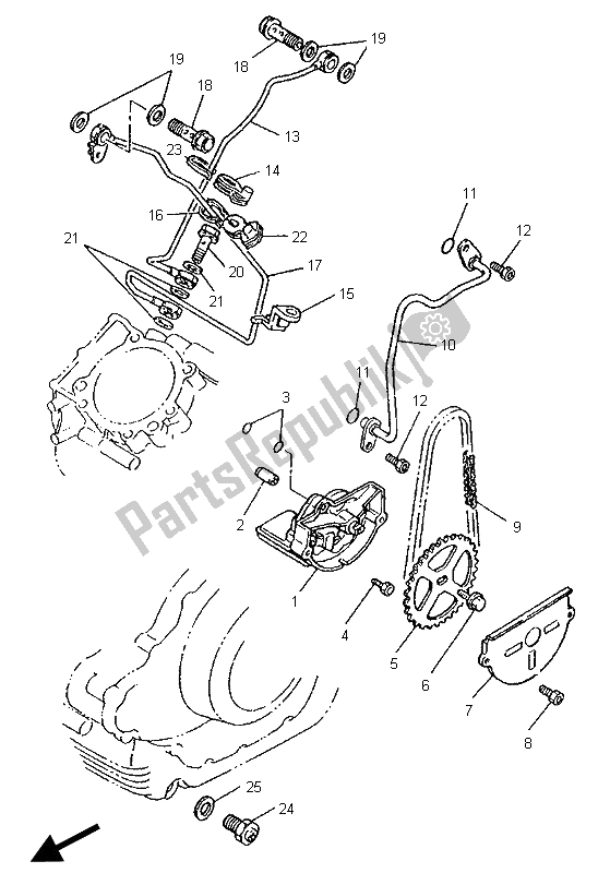 Toutes les pièces pour le La Pompe à Huile du Yamaha XV 1100 Virago 1996