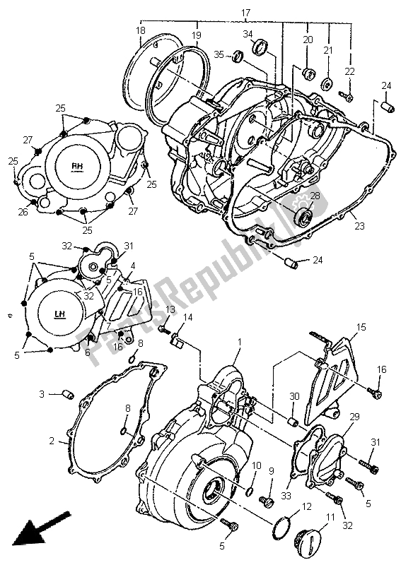 Todas las partes para Tapa Del Cárter 1 de Yamaha TT 600E 1996