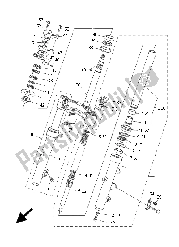 All parts for the Steering of the Yamaha YP 400A Majesty 2008